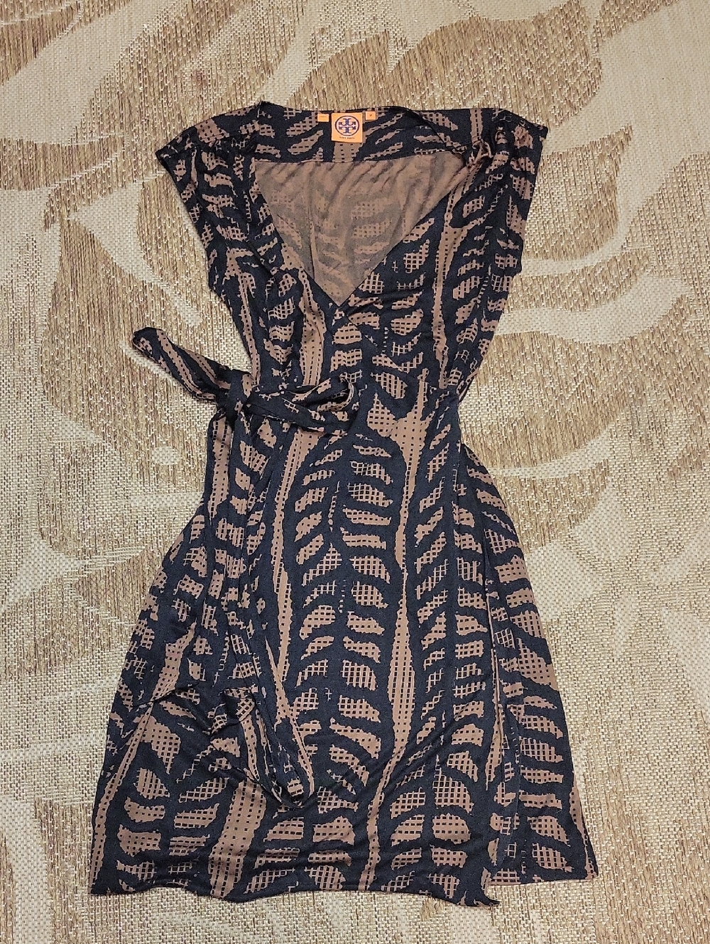 Tory Burch Brown And Black Wrap Dress